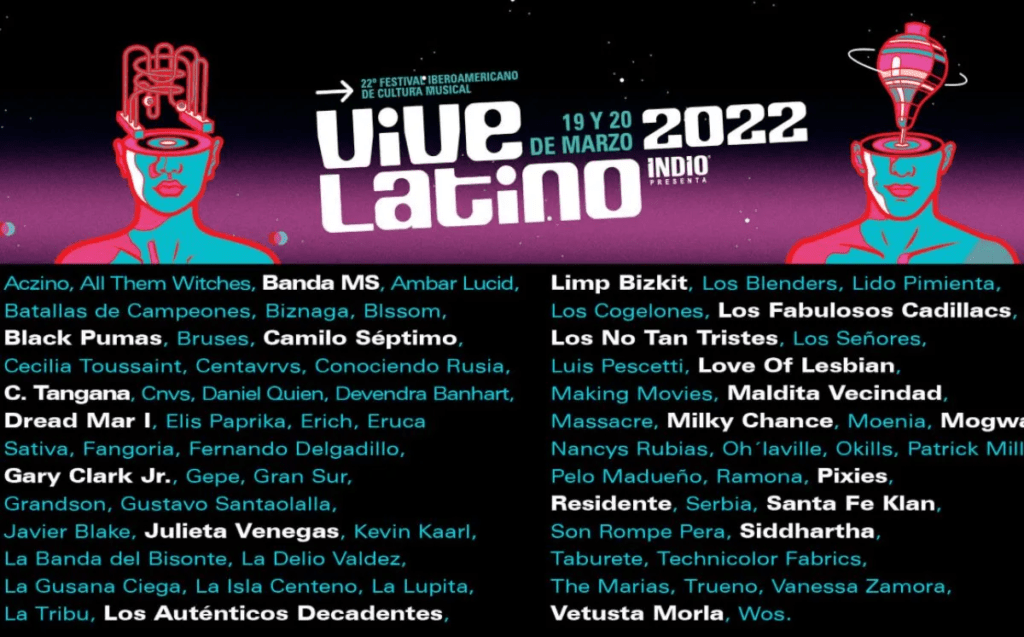 Estos son los horarios del Vive Latino 2022